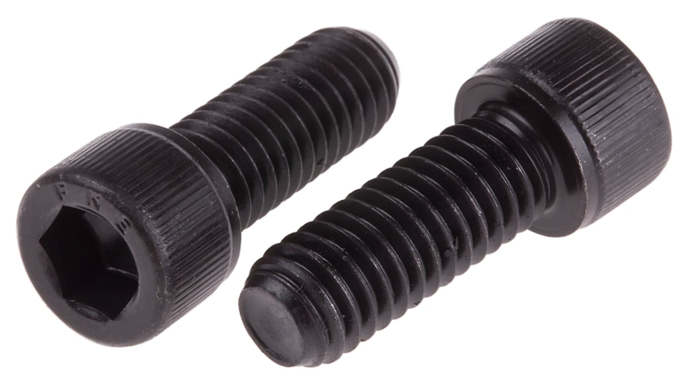 RS PRO Black, Self-Colour Steel Hex Socket Cap Screw, BS 2470, 3/8in x 1in