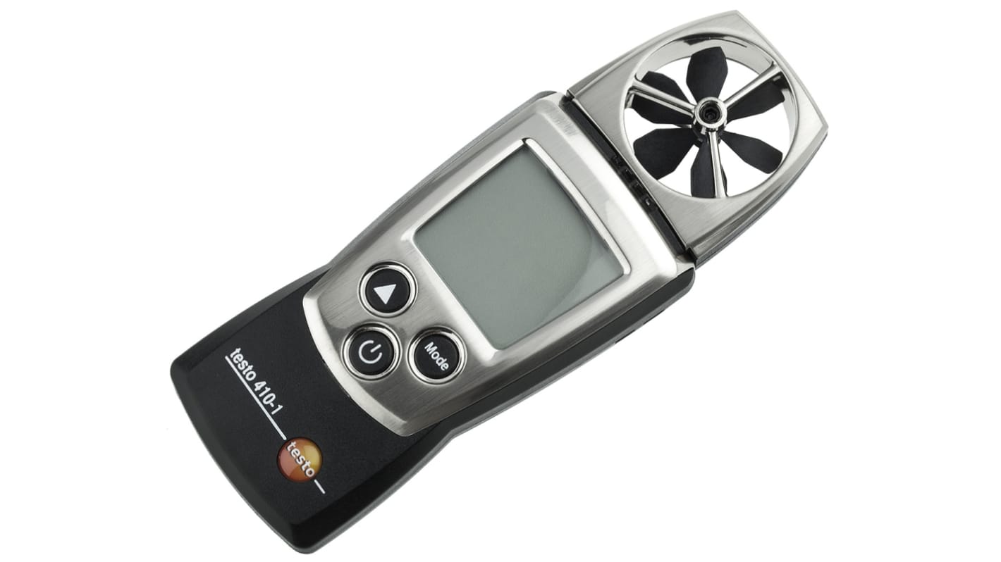 Testo 410-1 Anemometer bis 20m/s +50°C max.Temp., 0.1m/s, Luftgeschwindigkeit Temperatur, Typ NTC, Flügelrad