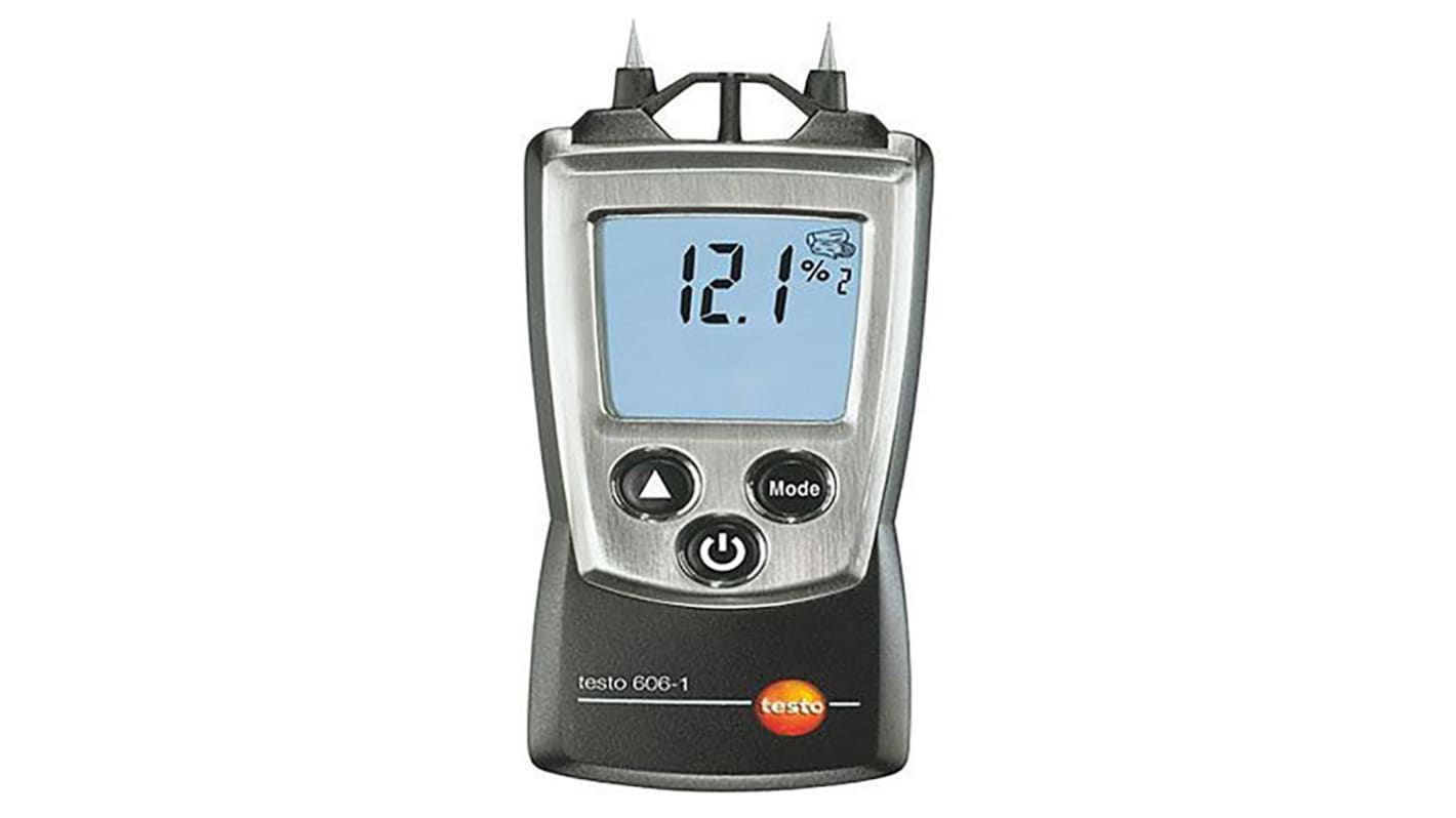 Testo 606-1 Moisture Meter, 50 % RH Max, ±1 % Accuracy, Backlit LCD Display, Battery-Powered