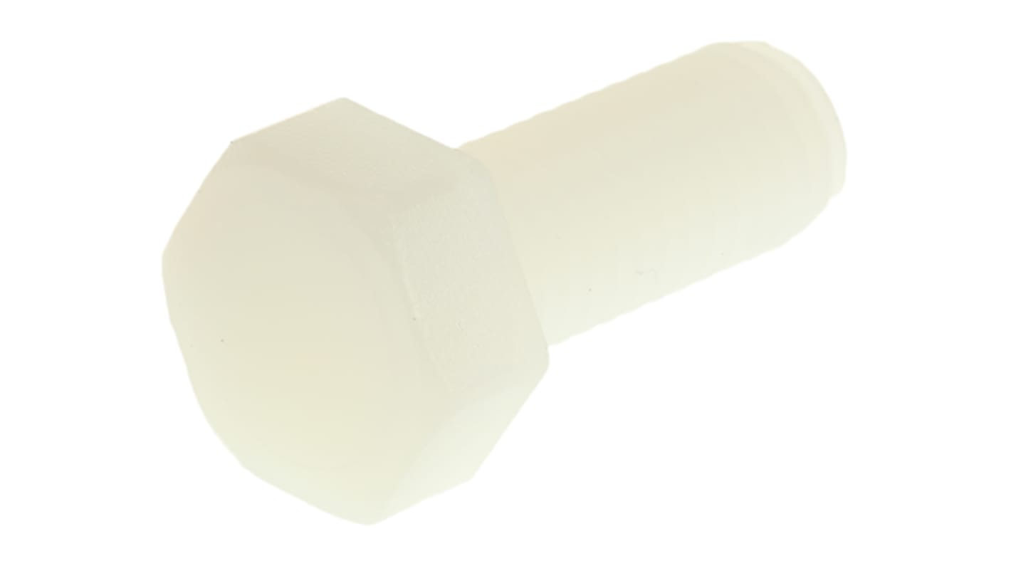 Plain Nylon Hex, Hex Bolt, M8 x 20mm