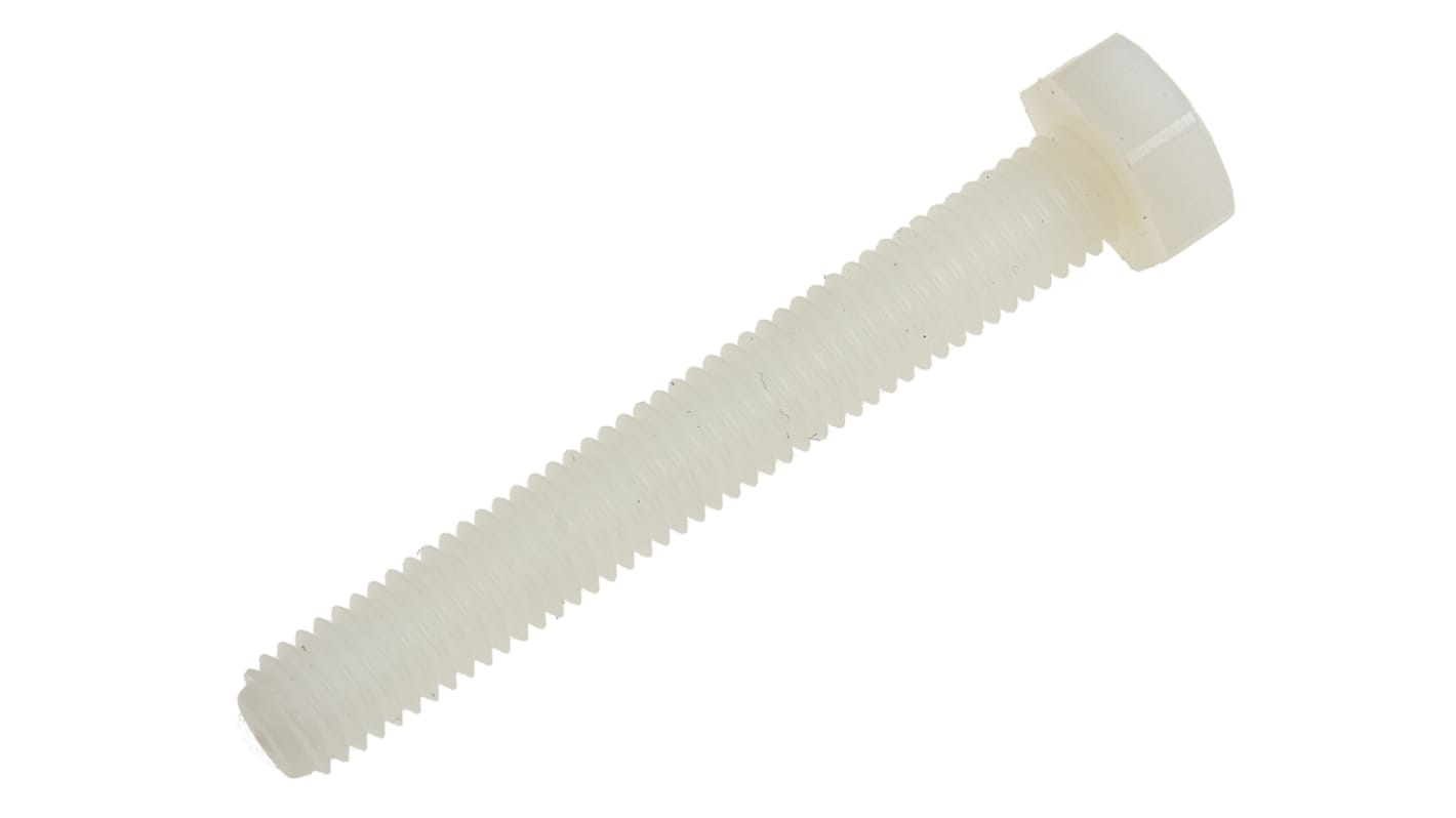 Plain Nylon Hex, Hex Bolt, M8 x 60mm