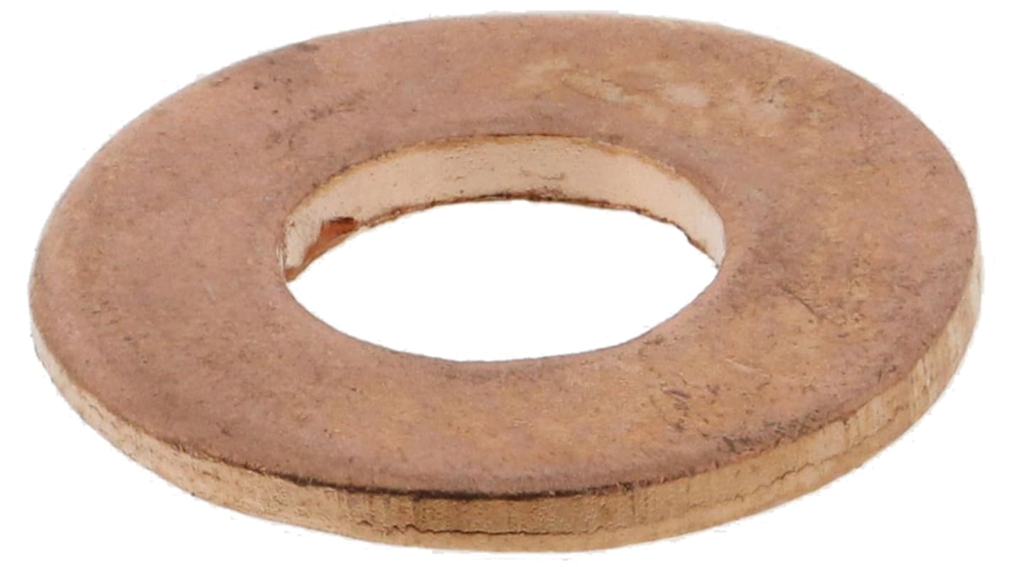 Copper Plain Washers, M3