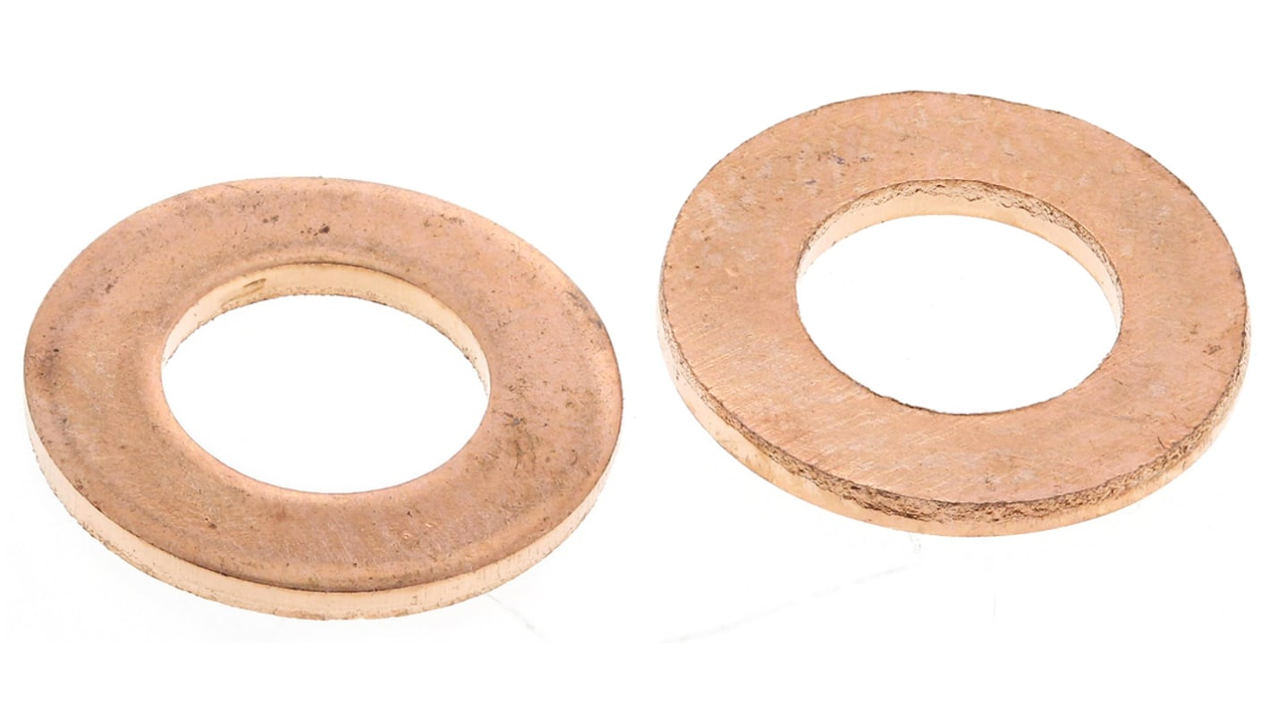 Copper Plain Washers, M5