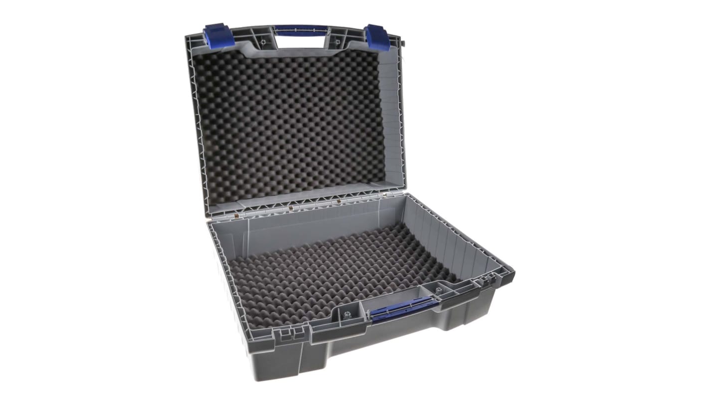 Maleta de transporte RS PRO de PP Gris, dim. ext. 470 x 575 x 270mm, con espuma, sin ruedas