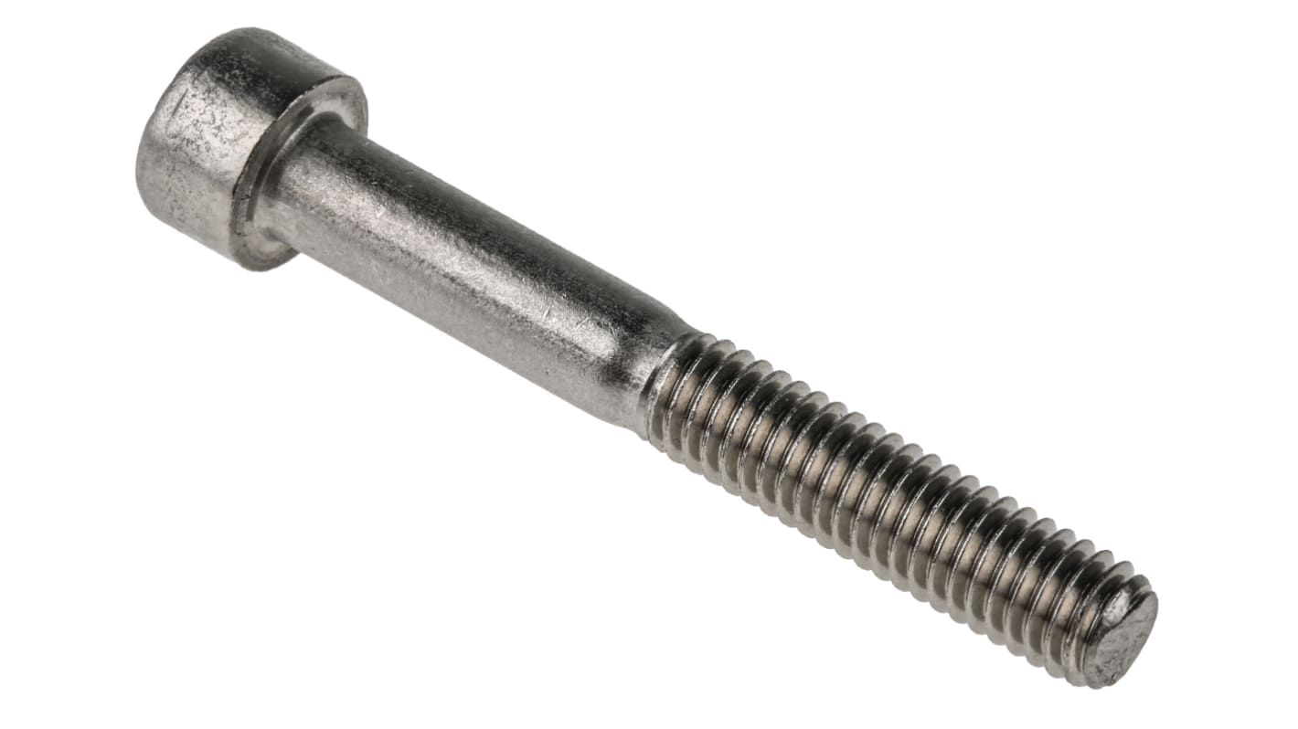 RS PRO M6 x 45mm Hex Socket Cap Screw Plain Stainless Steel