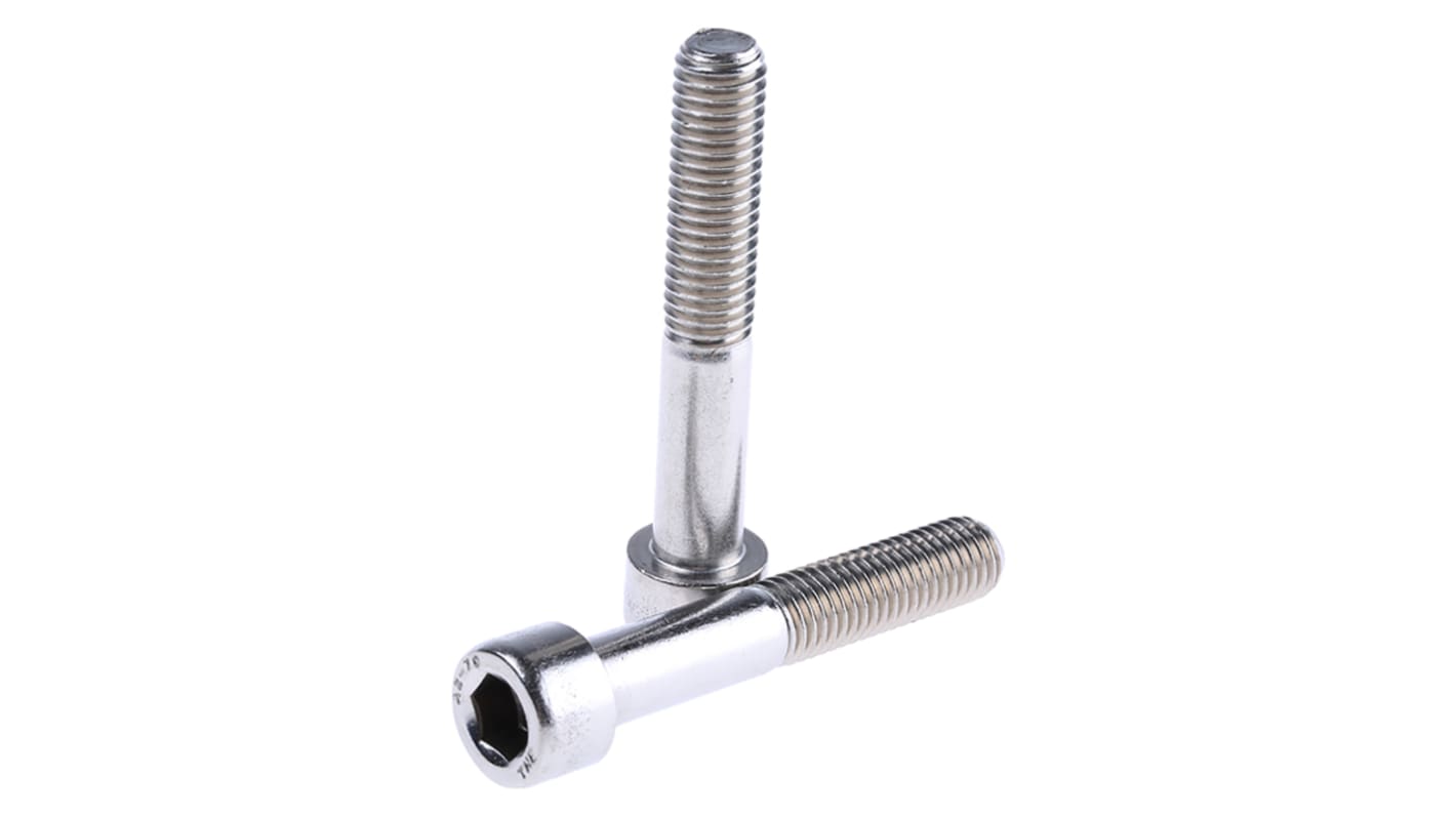 RS PRO M10 x 60mm Hex Socket Cap Screw Plain Stainless Steel