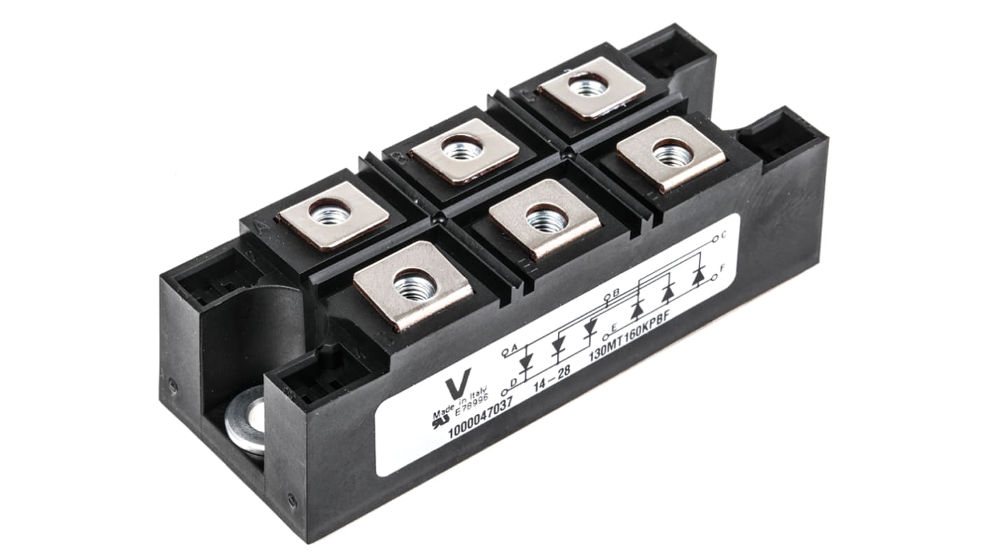 Vishay Brückengleichrichter, 3-phasig 160A 1600V Tafelmontage 1.63V INT-A-pak 6-Pin 10mA Siliziumverbindung