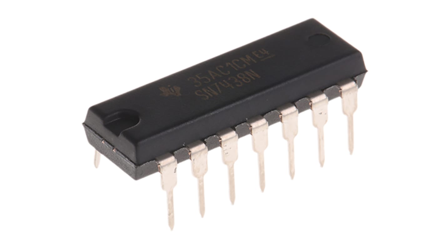 Texas Instruments Logikgatter, 4-Elem., NAND, 74, Open Collector, 48mA, 14-Pin, PDIP, 2