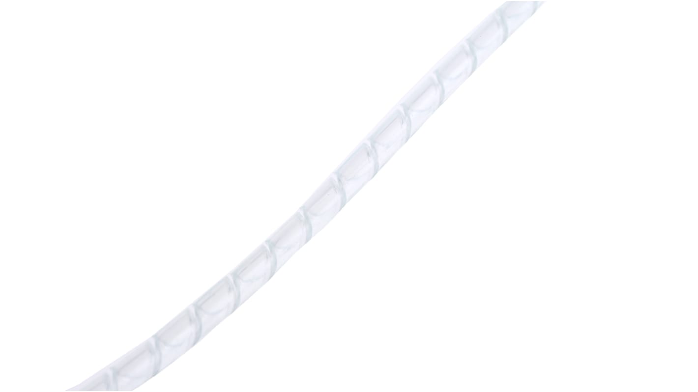 Gaine de câble spiralée HellermannTyton, Ø 1.5mm → 1.6mm Blanc, Ø int 1.5mm en PE