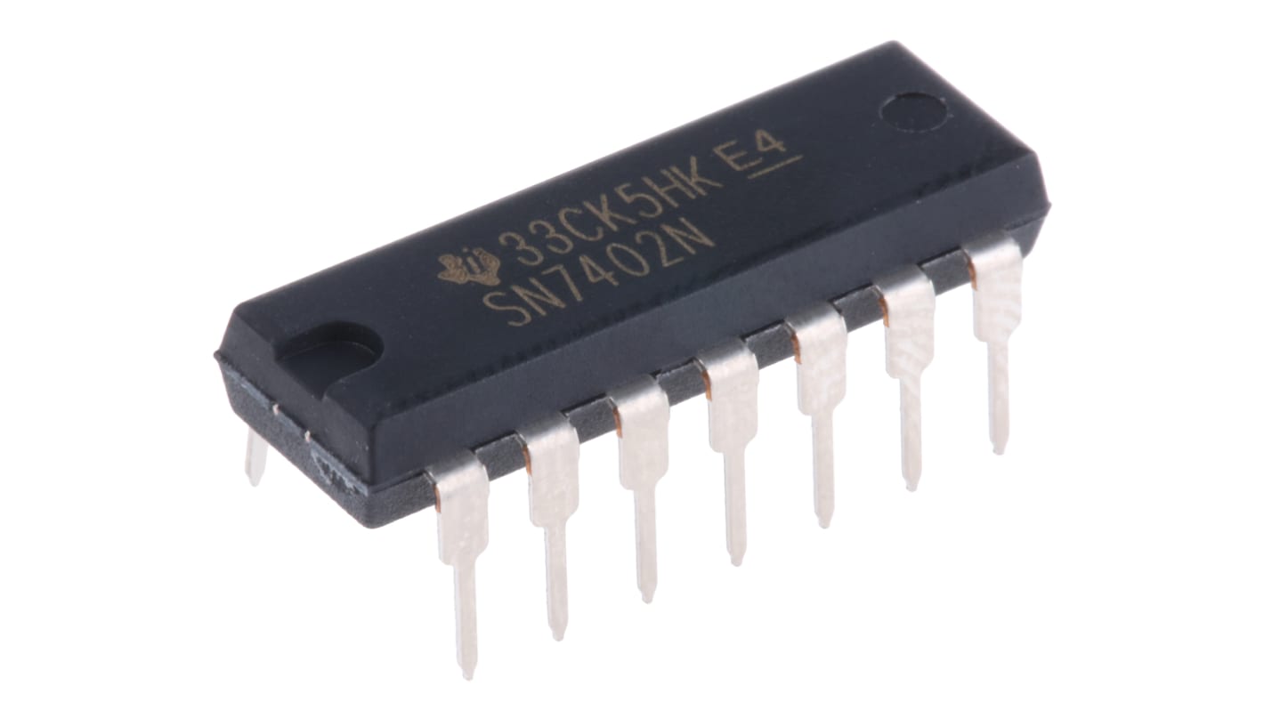 Gate logico Quad NOR Texas Instruments, 4,75 V → 5,25 V, 14 Pin, PDIP