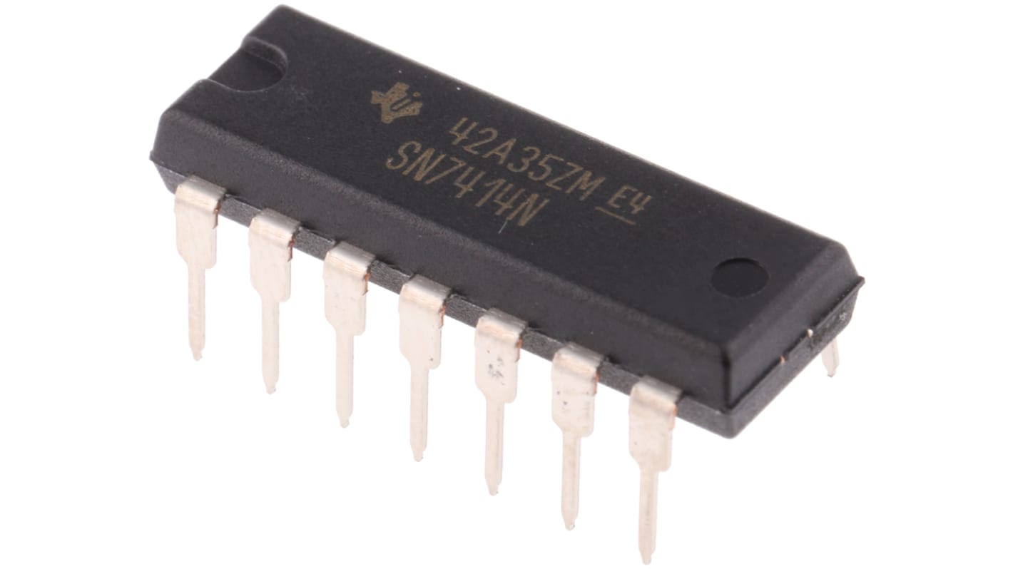 Texas Instruments SN7414N Hex Schmitt Trigger Inverter, 14-Pin PDIP