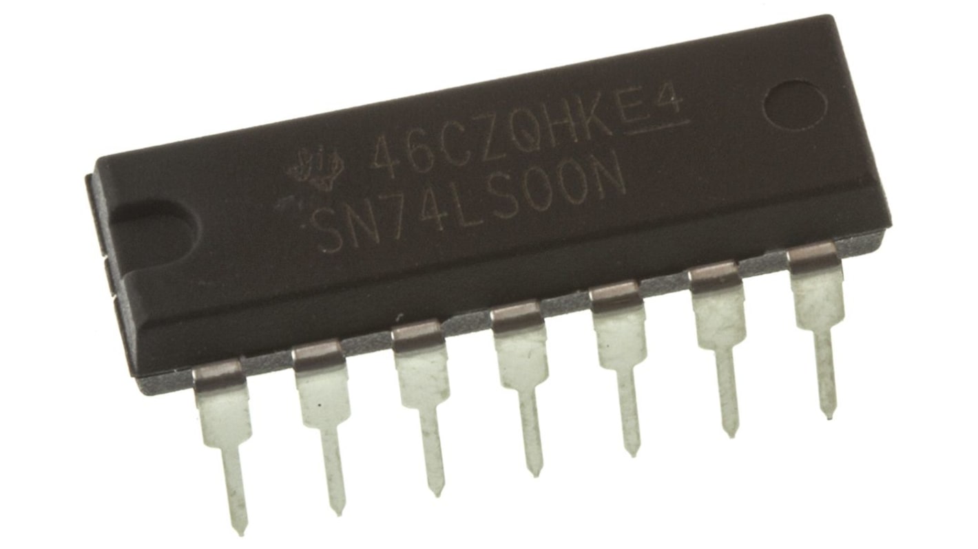 Gate logico Quad NAND Texas Instruments, 4,75 V → 5,25 V, 14 Pin, PDIP