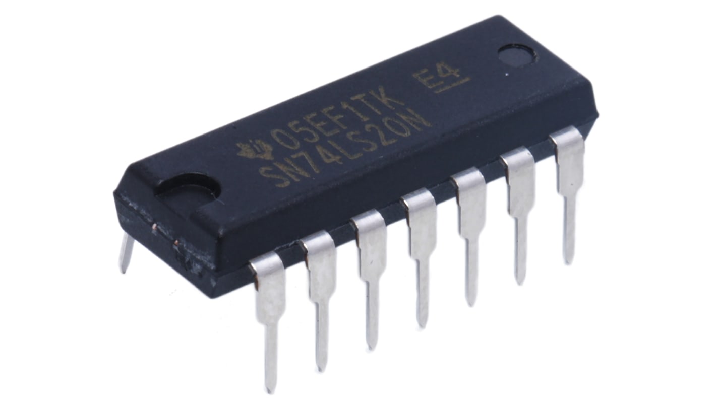 Texas Instruments SN74LS20N, Dual 4-Input NAND Logic Gate, 14-Pin PDIP