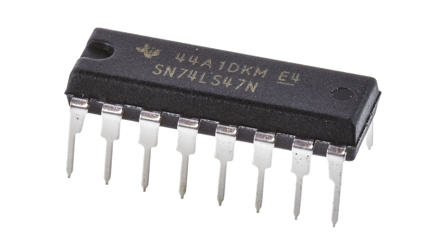 Texas Instruments SN74LS47N Decoder, 1, Decoder, Driver, Inverting, 16-Pin PDIP