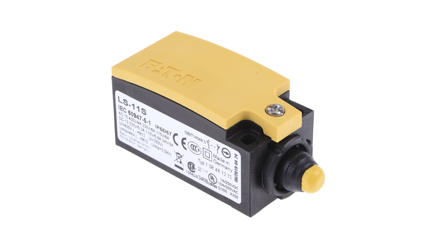 Eaton LS-Titan Series Plunger Limit Switch, NO/NC, IP66, IP67, Plastic Housing, 415V ac Max, 6A Max