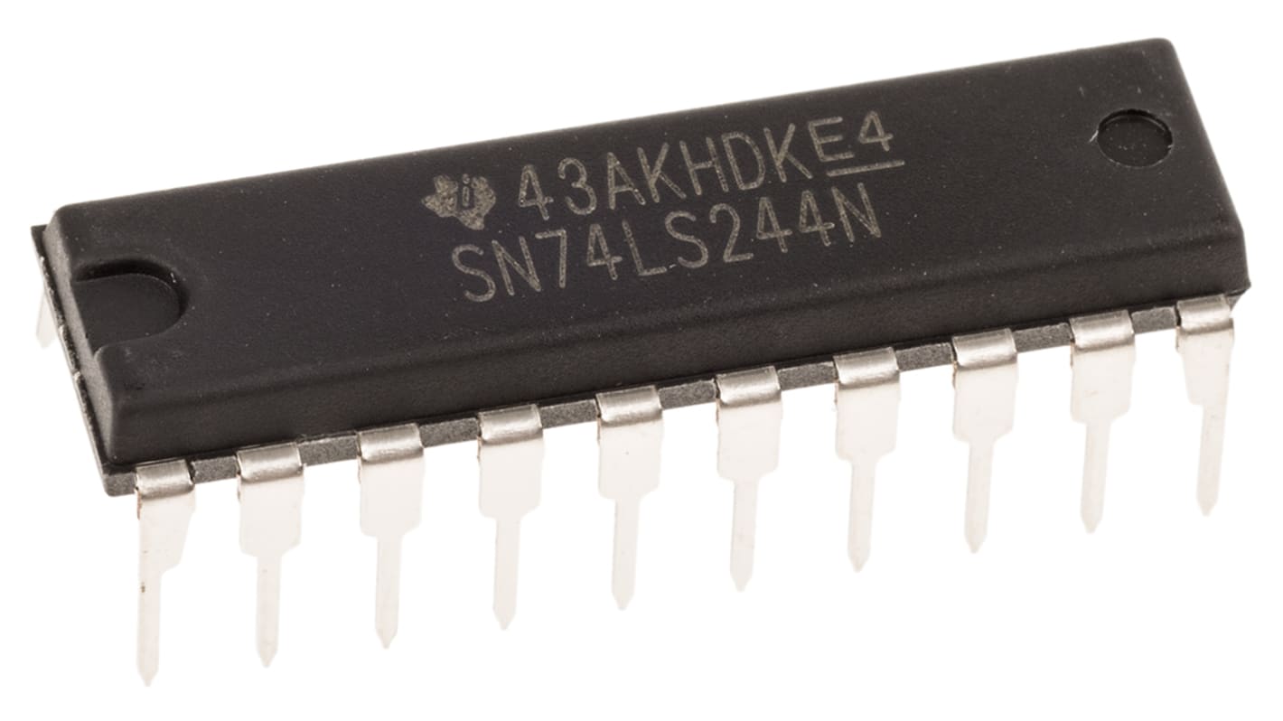Texas Instruments SN74LS244N Octal-Channel Buffer & Line Driver, 3-State, 20-Pin PDIP