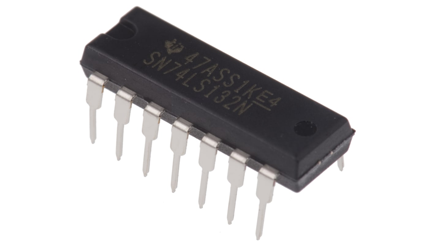 Texas Instruments SN74LS132N, Quad 2-Input NANDSchmitt Trigger Logic Gate, 14-Pin PDIP