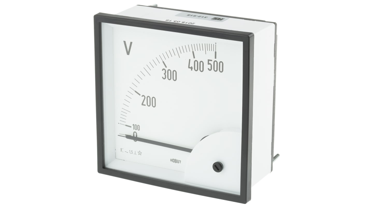 HOBUT Analóg voltmérő, , AC, -25°C → +40°C, 92 x 92 mm