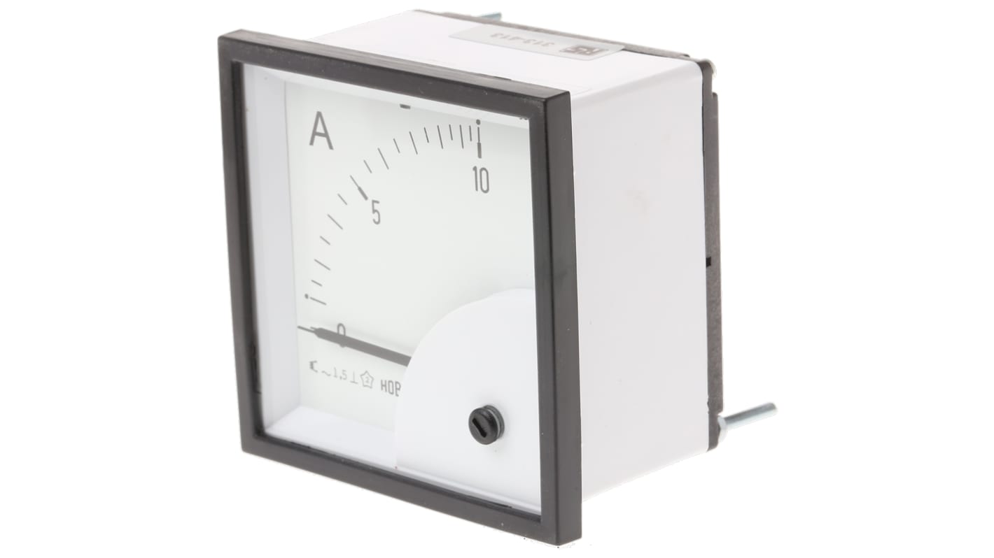 HOBUT D72SD Analogue Panel Ammeter 0/10A Direct Connected AC, 72mm x 72mm Moving Iron