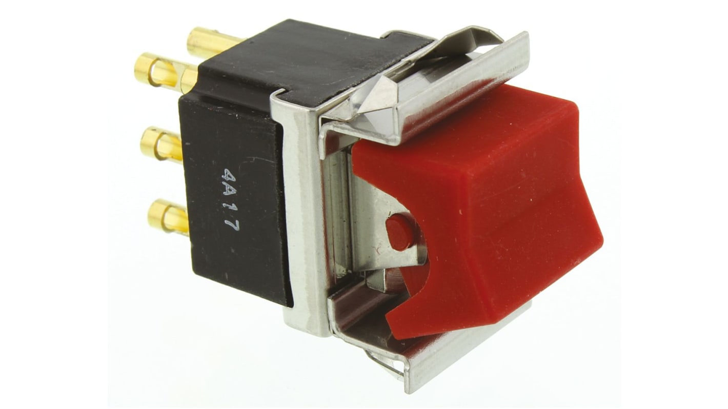 Interruptor de balancín, FLN29RED04, Contacto DPDT, Enclavamiento, 6 A, No, Rojo