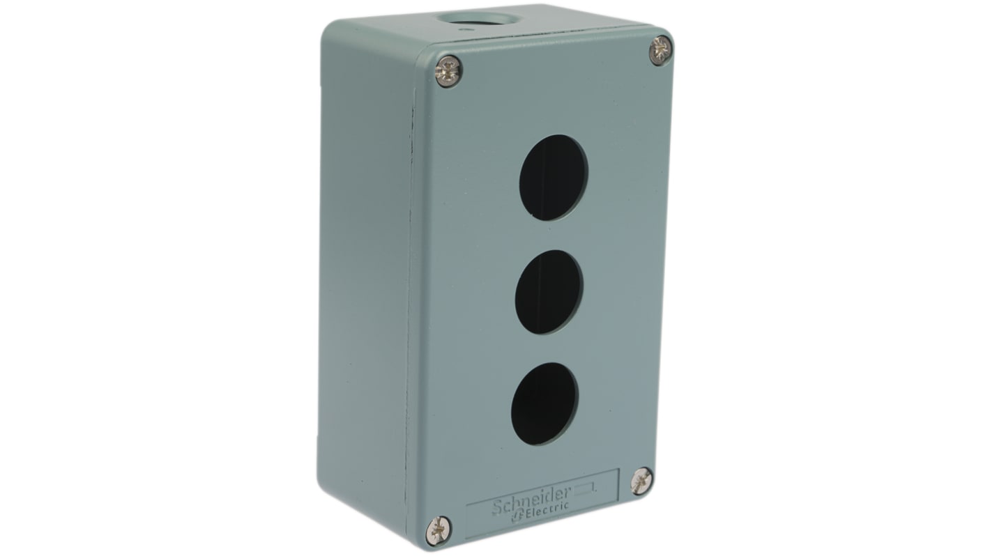 Schneider Electric Blue Metal Harmony XAP Push Button Enclosure - 3 Hole 22mm Diameter