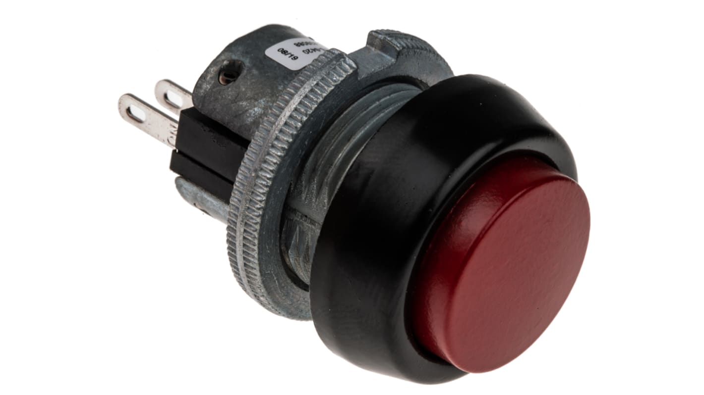 ITW Switches 76-94 Series Push Button Switch, Momentary, Panel Mount, 22mm Cutout, SPDT, Clear LED, 250V ac, IP67