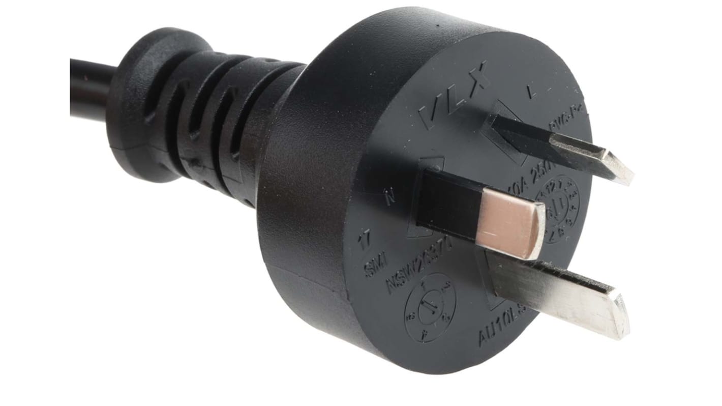 RS PRO Unterminated Type I Australian Plug Power Cord, 2.5m RS