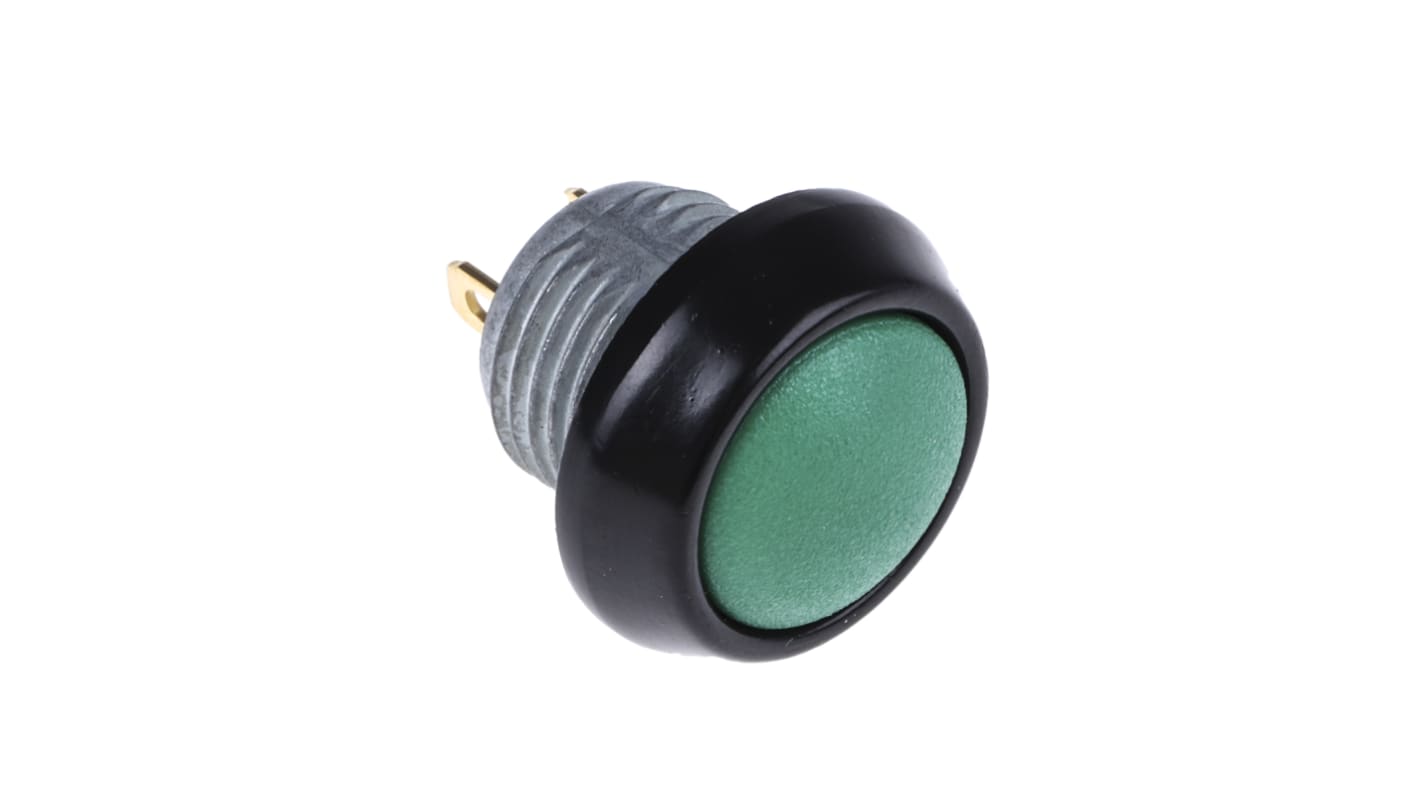 ITW Switches 59 Series Miniature Push Button Switch, Momentary, Panel Mount, 13.65mm Cutout, SPST, Clear LED, 125V ac,