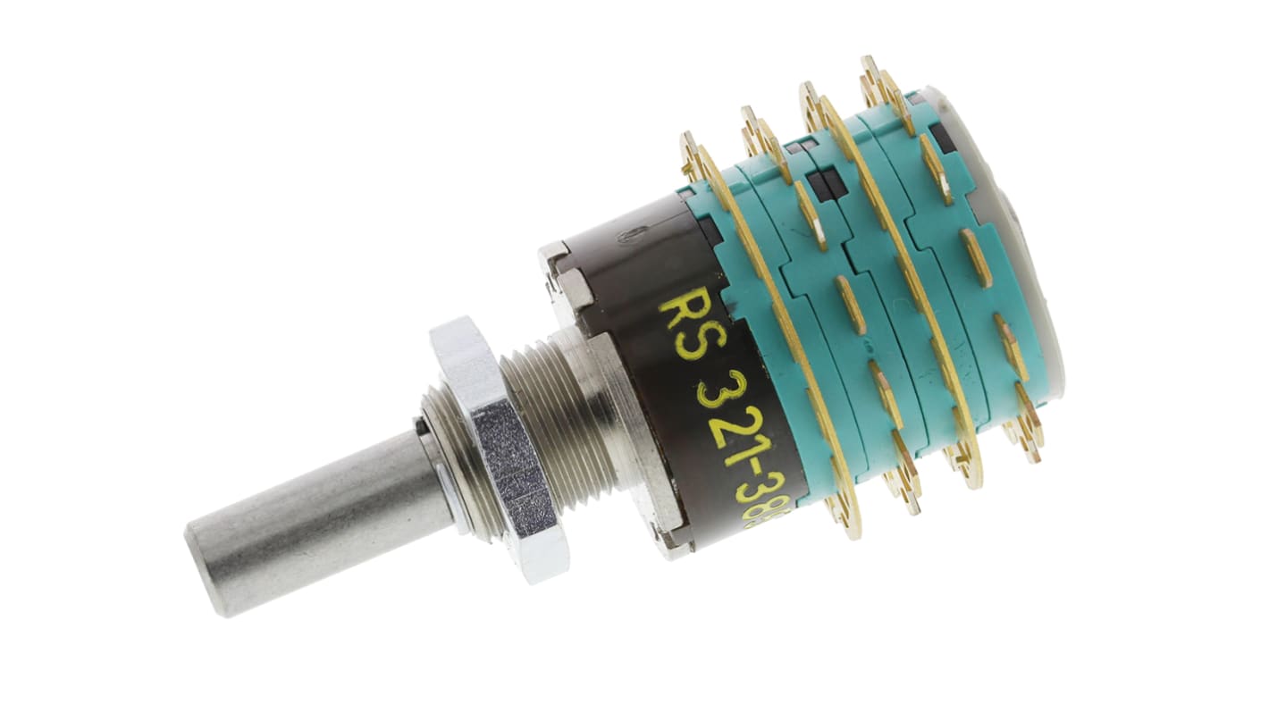 NSF GX non short, 6 Position 4P6T Rotary Switch, 250 mA @ 60 V, Solder