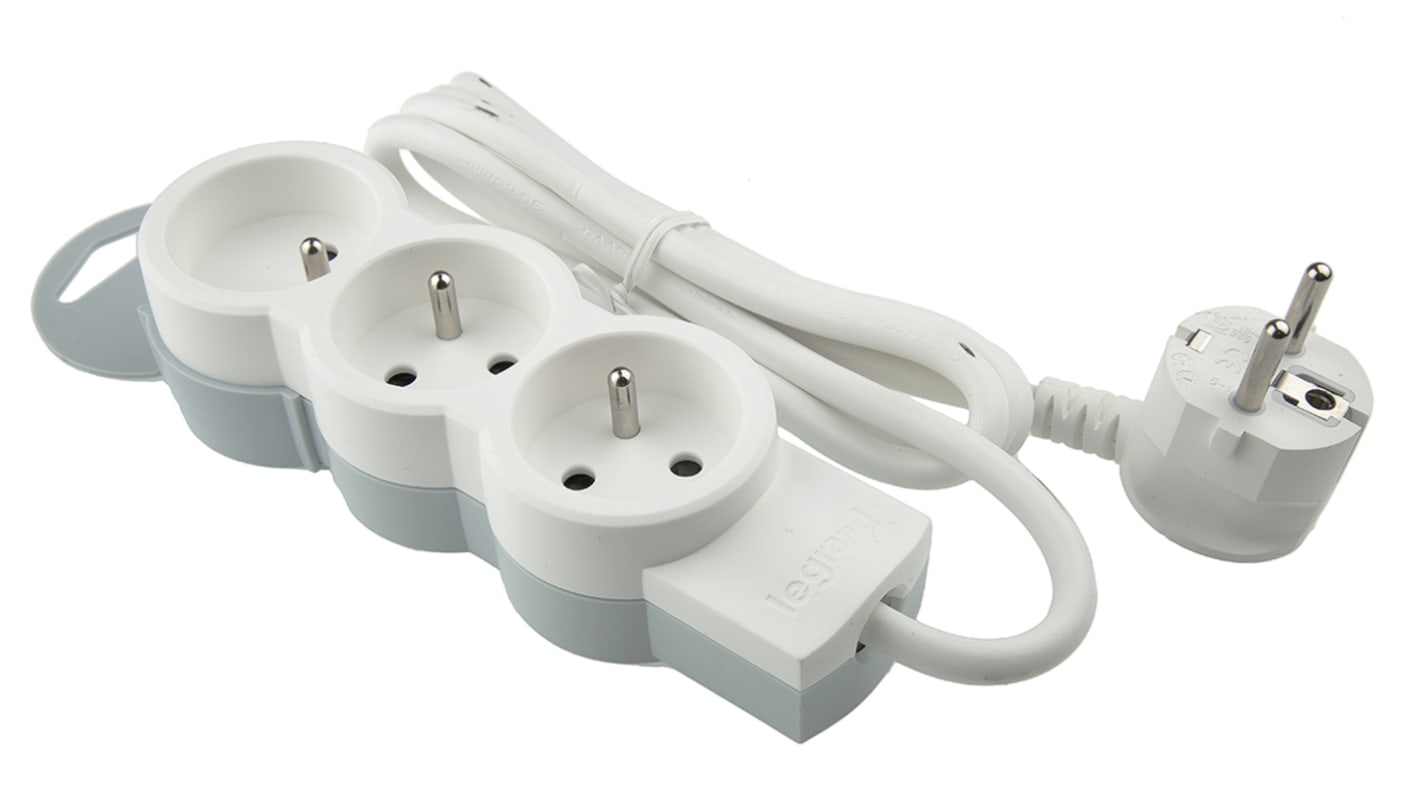 Legrand 1.5m 3 Socket Type E - French Extension Lead, 230 V ac