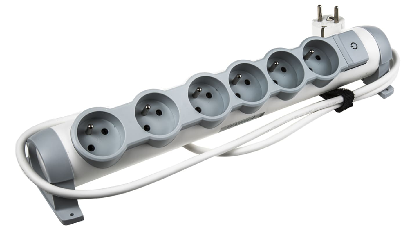 Legrand 1.5m 6 Socket Type E - French Extension Lead, 250 V ac