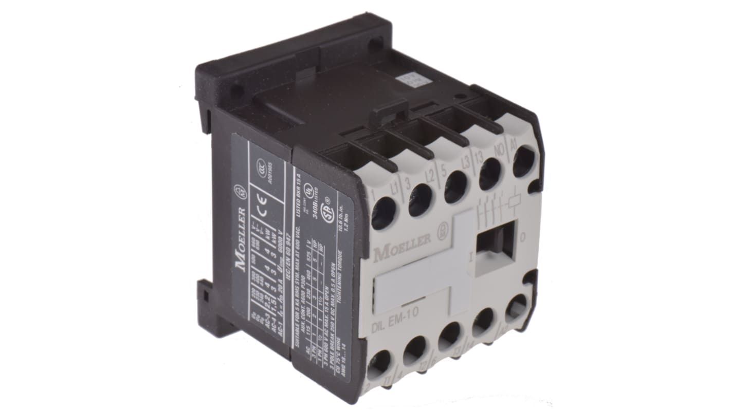 Eaton DILEM Series Contactor, 110 V ac Coil, 3-Pole, 9 A, 4 kW, 3NO, 400 V ac