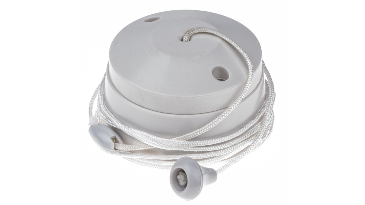 White 2 way ceiling mount pull switch,6A