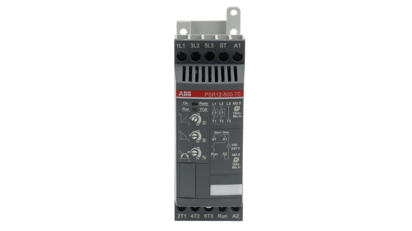 Avviatore soft-start ABB, 3 fasi, 5,5 kW, 600 V c.a., IP20