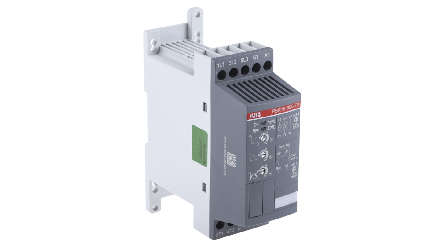 Arrancador suave ABB PSR, 16 A, 600 V ac, 7,5 kW, trifásico, IP20