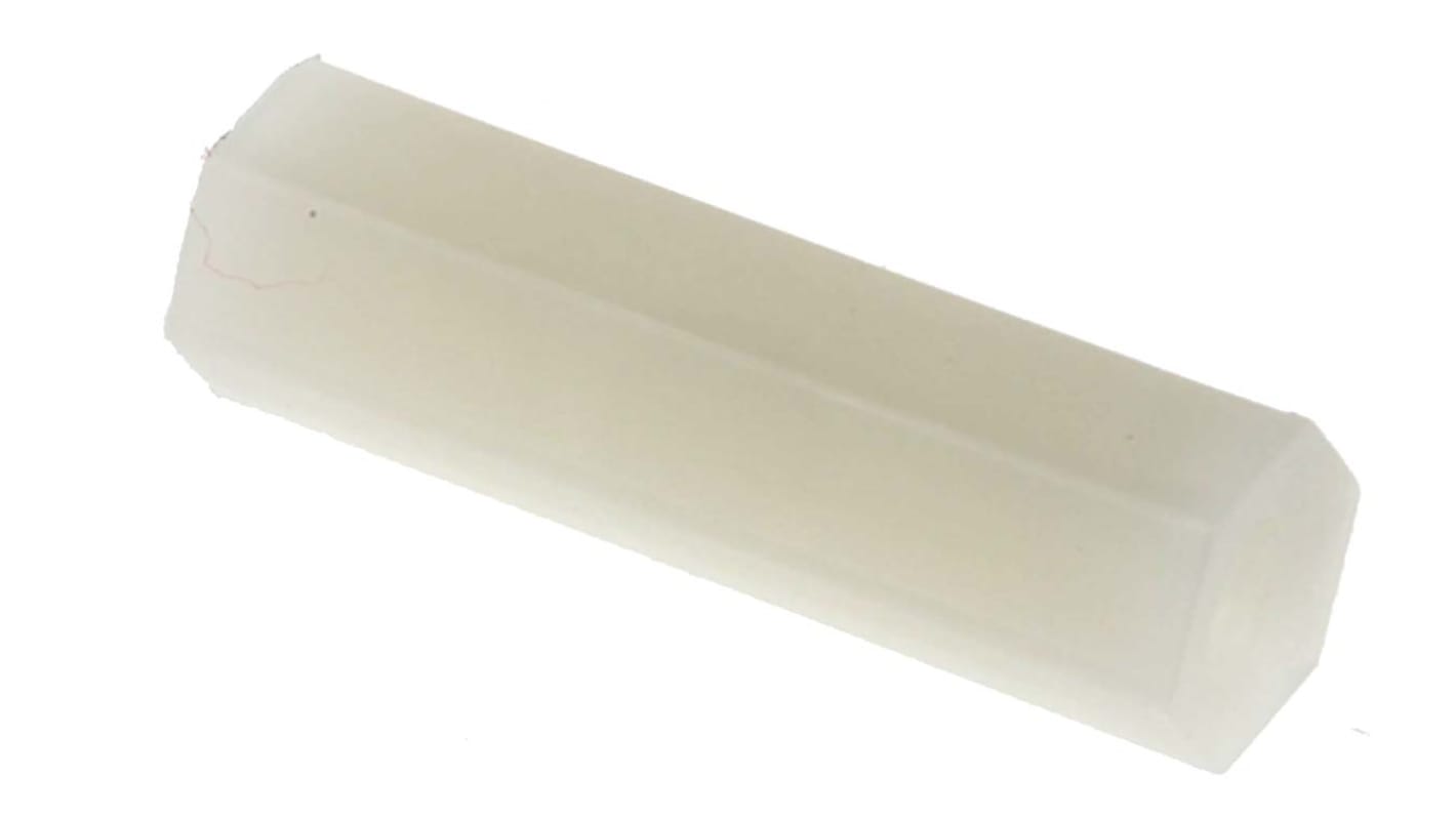 Separador roscado hexagonal Hembra/Hembra RS PRO, M3 x M3, long. 20mm, rosca hembra 20mm, de Nylon 66