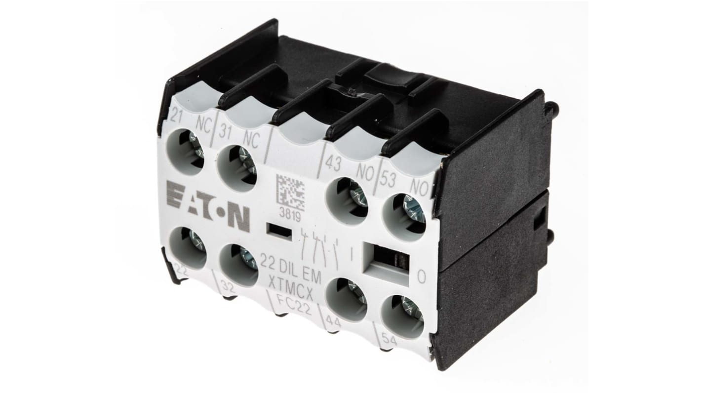 Eaton Auxiliary Contact, 4 Contact, 2NC + 2NO, Front Mount