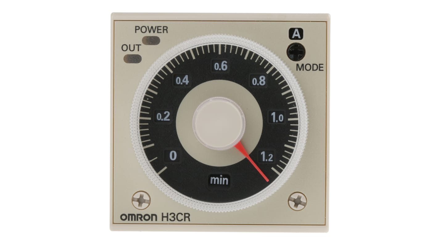 Omron H3CR Zeitrelais, DIN-Schiene, Tafelmontage, 0.05 s → 300h, 100 → 125 V dc, 100 → 240V ac, 2