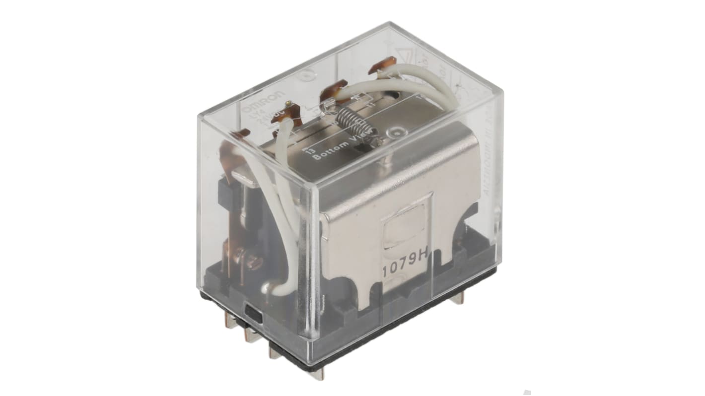 Relais de puissance Omron LY4, 4 RT, bobine 24V c.c. Enfichable 1.5W