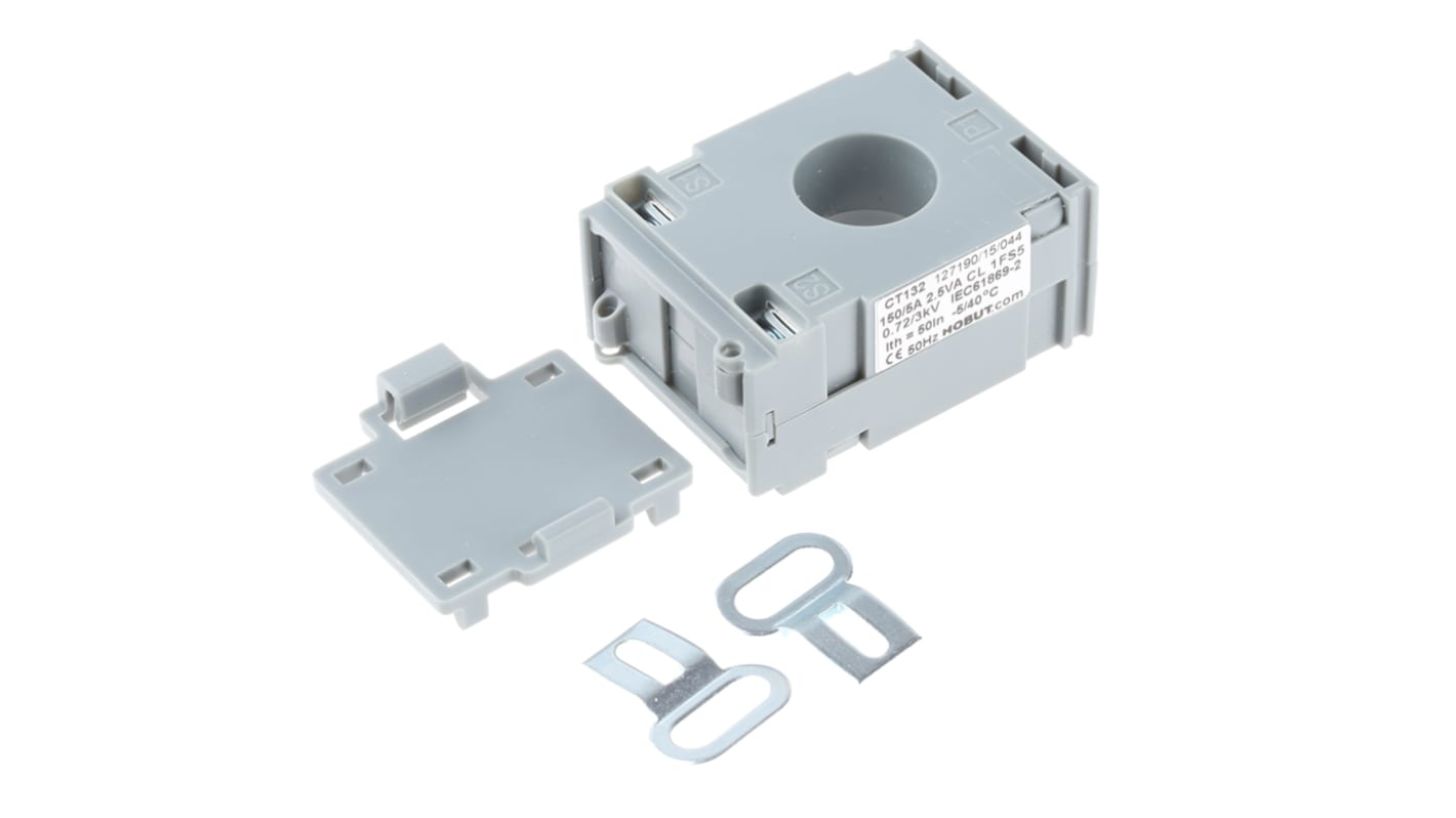 HOBUT CT132 Series DIN Rail Mounted Current Transformer, 150A Input, 150:5, 5 A Output, 21mm Bore