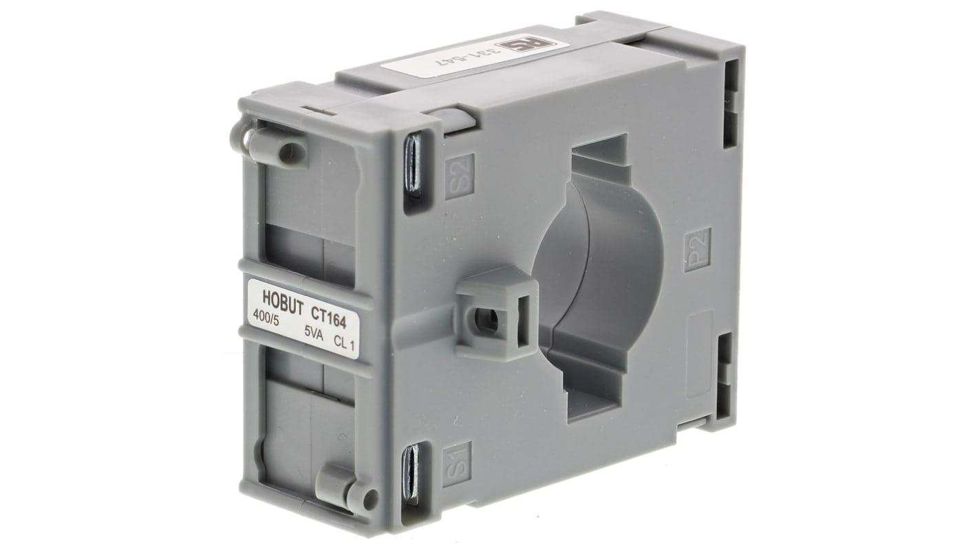 HOBUT CT164 Series DIN Rail Mounted Current Transformer, 400A Input, 400:5, 5 A Output, 28mm Bore