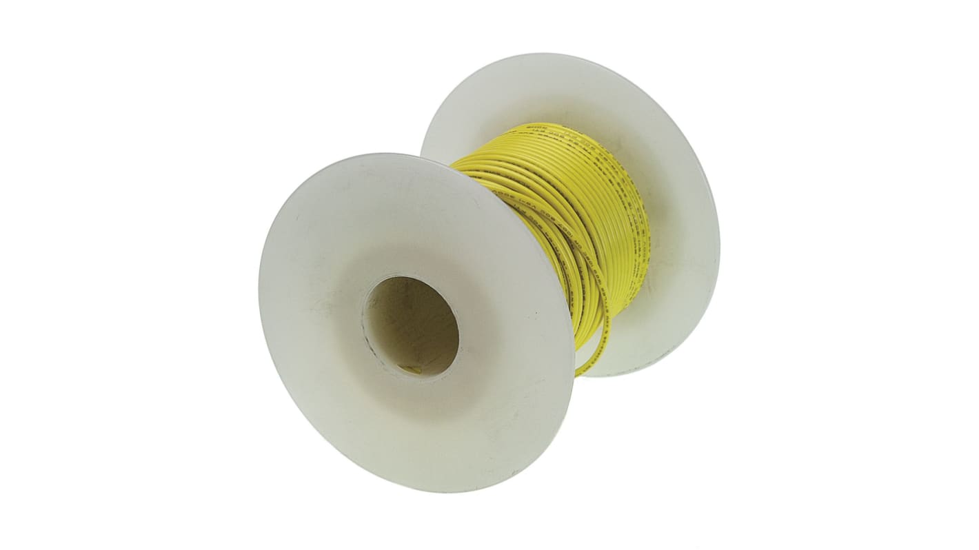 Bobine De Fil De Câblage ~210m - Norme 1007 TR64 AWG20 300V 80°C - Jaune - Neuf (reste De Bobine)