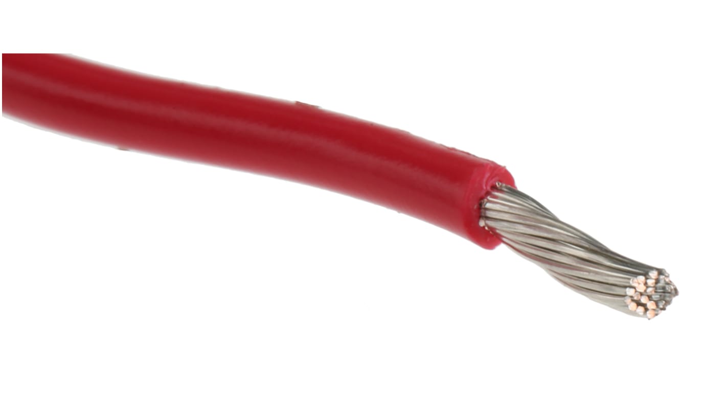 Alpha Wire Einzeladerleitung 0,52 mm², 20 AWG 30m Rot PVC isoliert Ø 1.75mm 10/0,25 mm Litzen UL1007