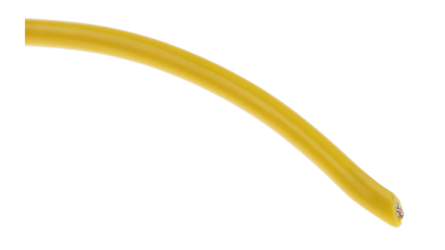 Alpha Wire Kapcsolóhuzal 3053 YL005, keresztmetszet területe: 0,52 mm², részei: 10/0,25 mm, Sárga burkolat, 300 V, 30m,