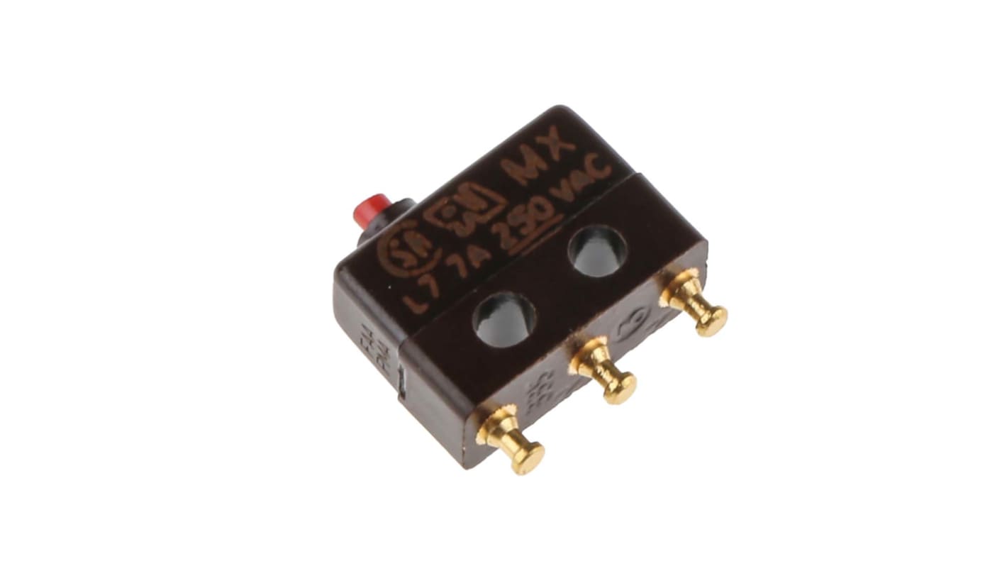 Subminiaturní mikrospínač SP-CO, typ ovladače: Páka 4 A při 28 V DC