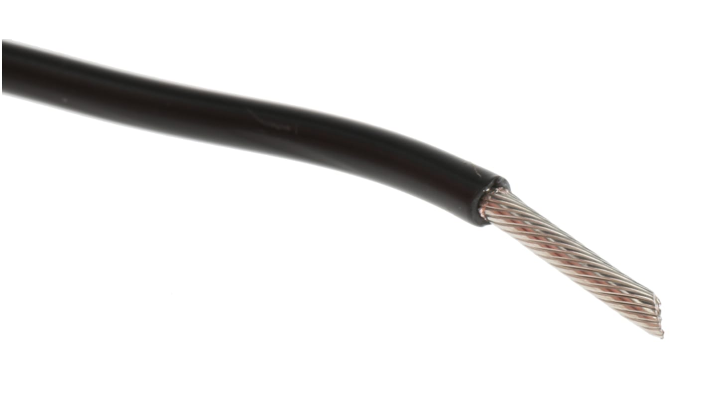 Alpha Wire Premium Series Black 1.3 mm² Hook Up Wire, 16 AWG, 26/0.25 mm, 30m, PVC Insulation