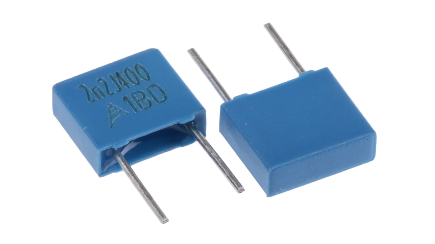 EPCOS B32529 Polyester Film Capacitor, 200 V ac, 400 V dc, ±5%, 2.2nF, Through Hole