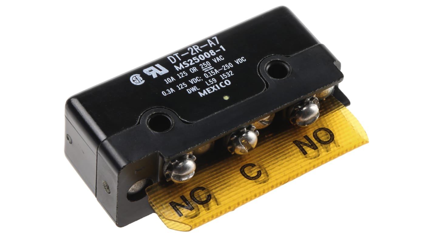 Microinterruptor, Émbolo DPDT 10 A a 250 Vac