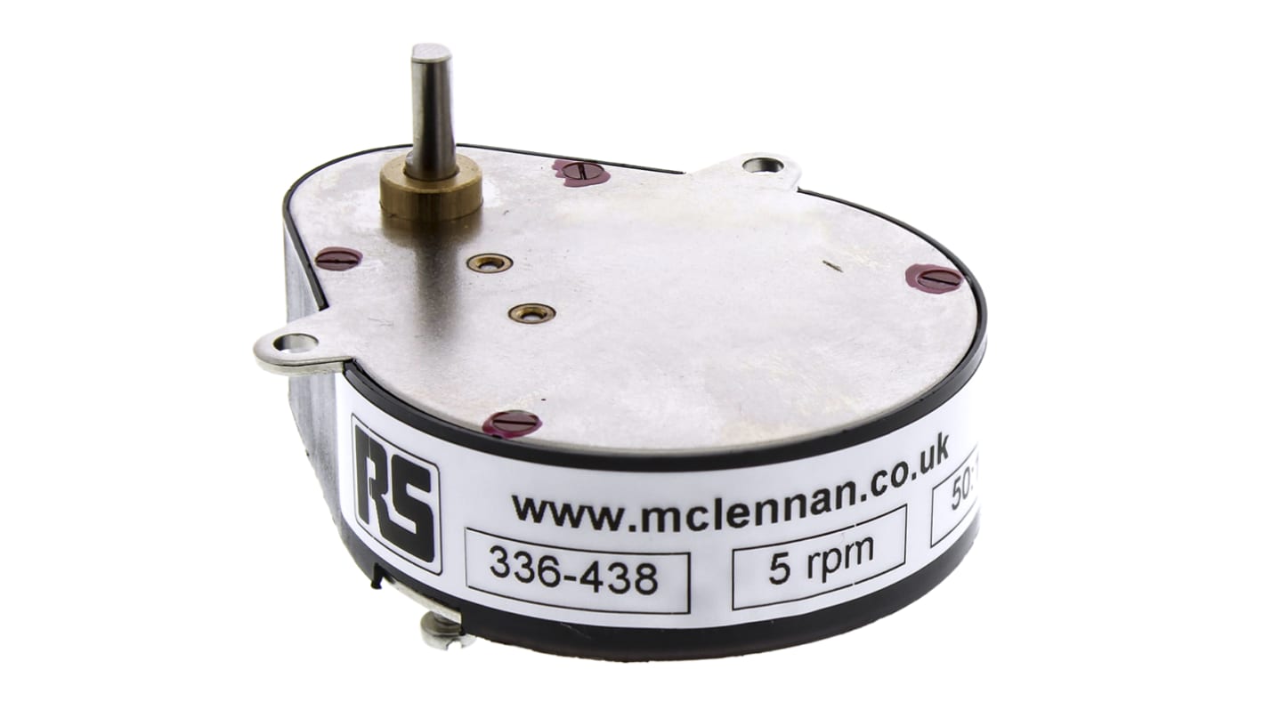 McLennan 50:1 Synchron Getriebe / 0.8 Nm 100U/min, 47.6mm x 16.5mm, Schaft-Ø 4mm