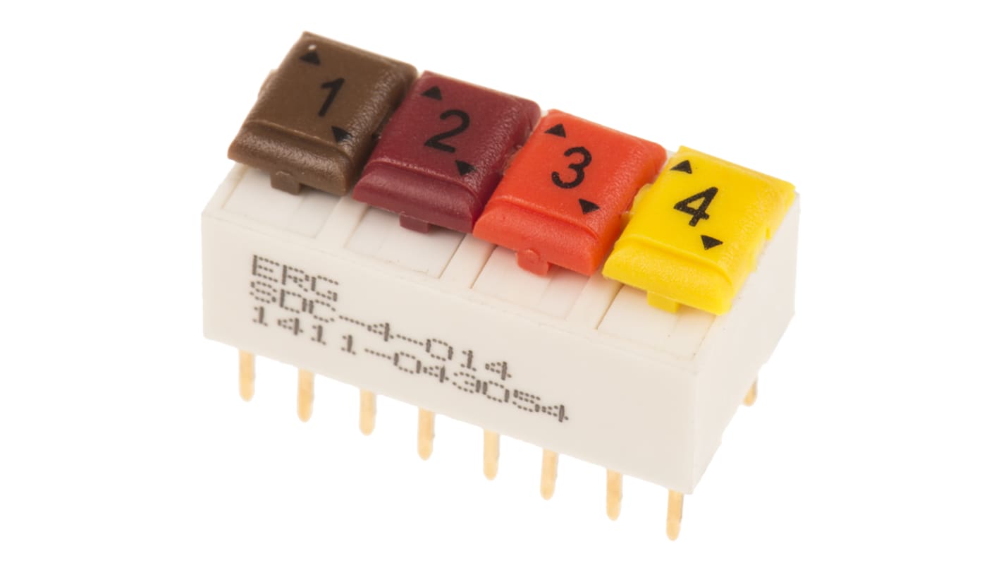 ERG 4 Way Through Hole DIP Switch SPST